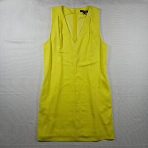 Banana Republic Women's Yellow V Neck Sleeveless Sheath Dress Size 8